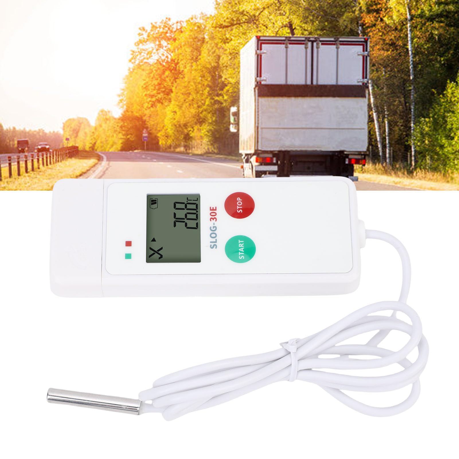 Buachois Registratore Dati Temperatura USB con Sonda Esterna, Display LCD 35000 Registrazioni PDF per Monitoraggio Catena del Freddo in Serre Trasporto Alimentare Farmaceutico
