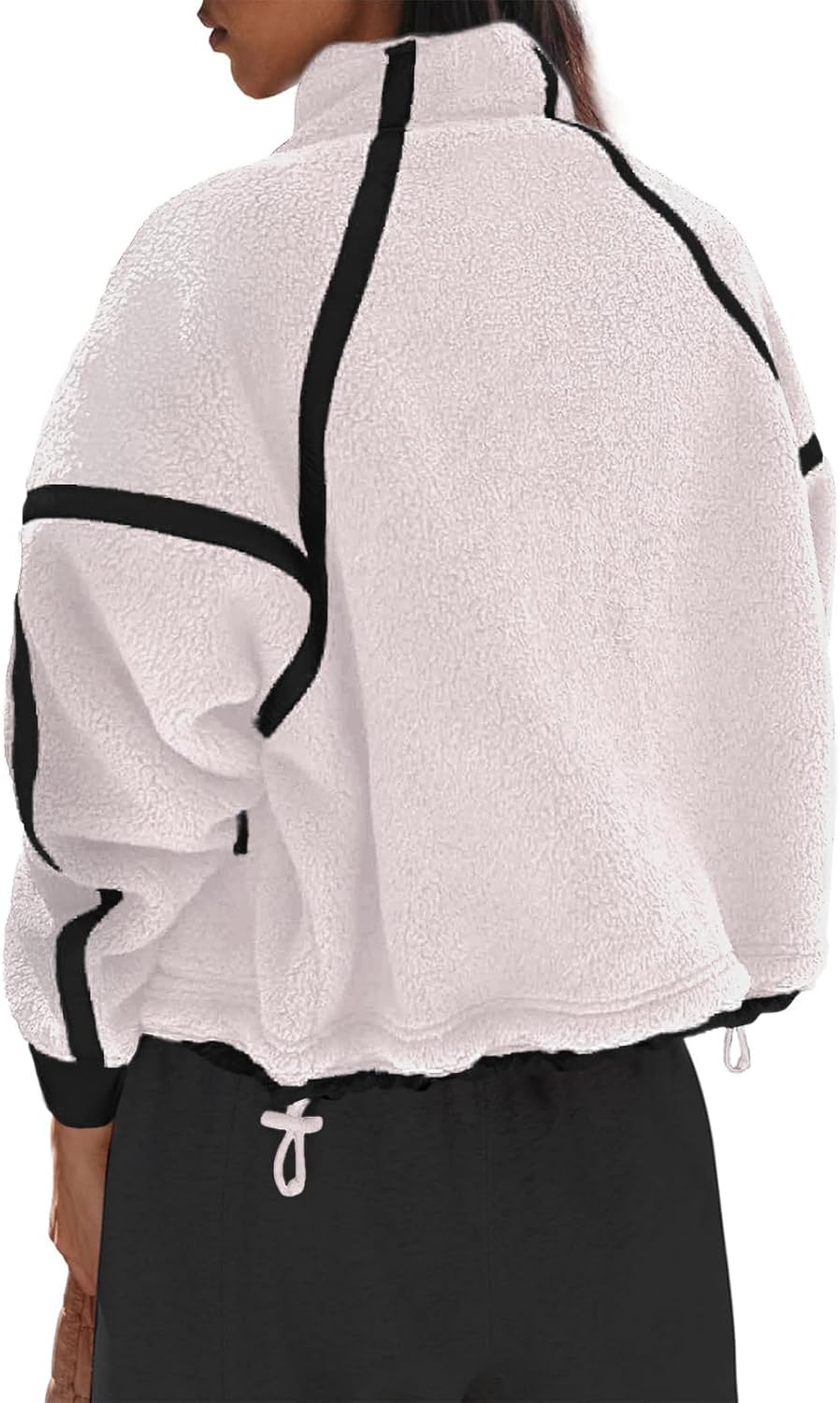Womens Sherpa Fleece Jacket Zip Up Fuzzy Casual Oversized sweatshirts with Pockets Fall Winter Cozy Outerwear