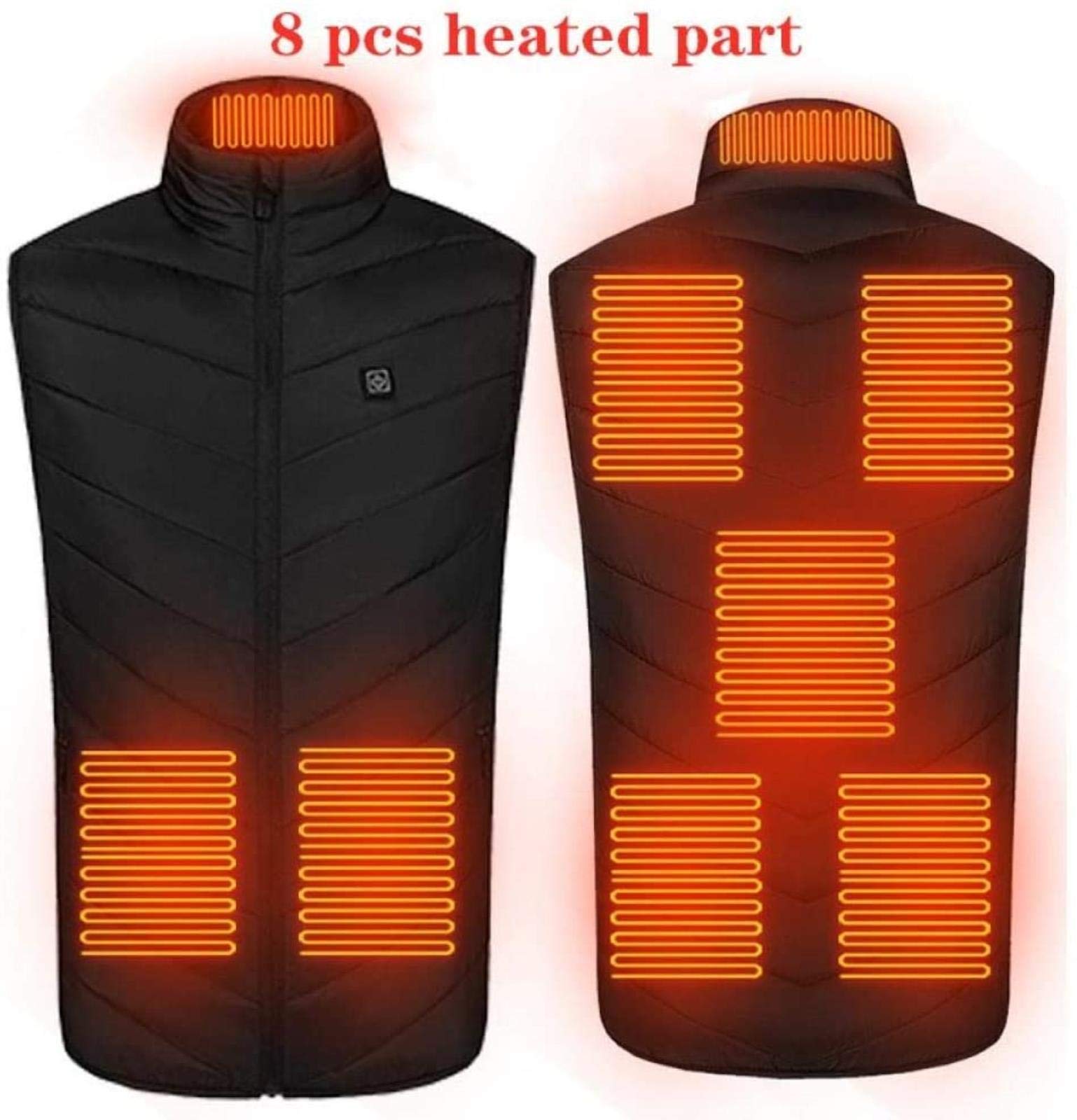 SNZ Verwarmd vest met batterij, USB-verwarmde jas voor heren en dames