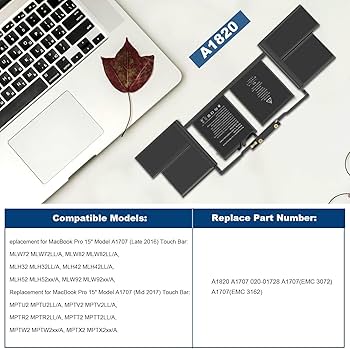 Amazon.com: A1707 A1820 Laptop Battery for MacBook Pro 15 inch Amazon.com: A1707 A1820 Laptop Battery for MacBook Pro 15 inch