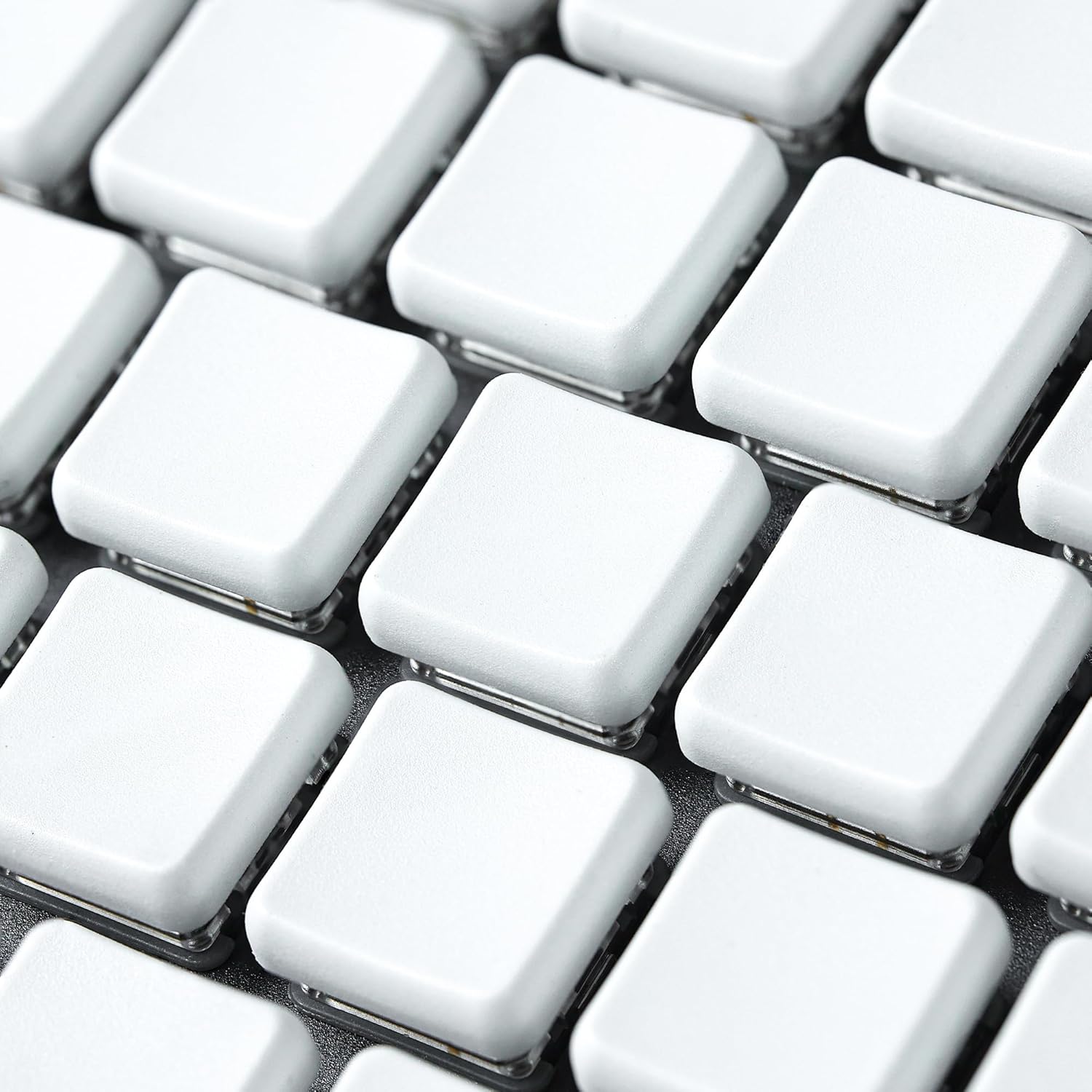 Chocfox Keycaps Low Profile PBT Keycaps for Kailh Chocolate Switch Mechanical Keyboard, White, 40-Pack 1U