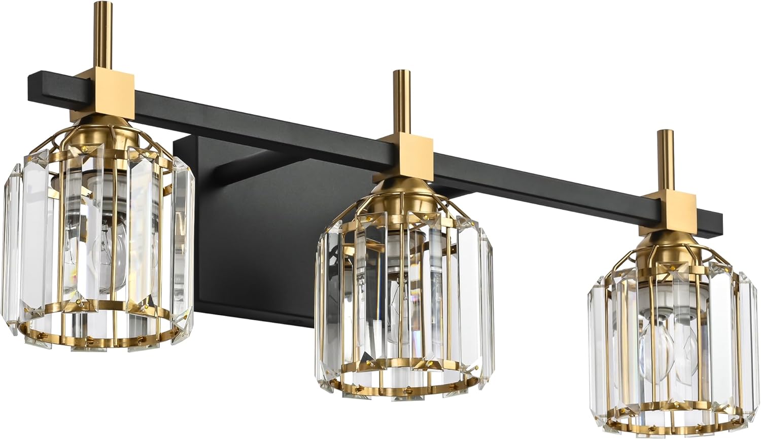SOLFART Crystal Bathroom Light Fixtures 3 Light Bathroom Vanity Light