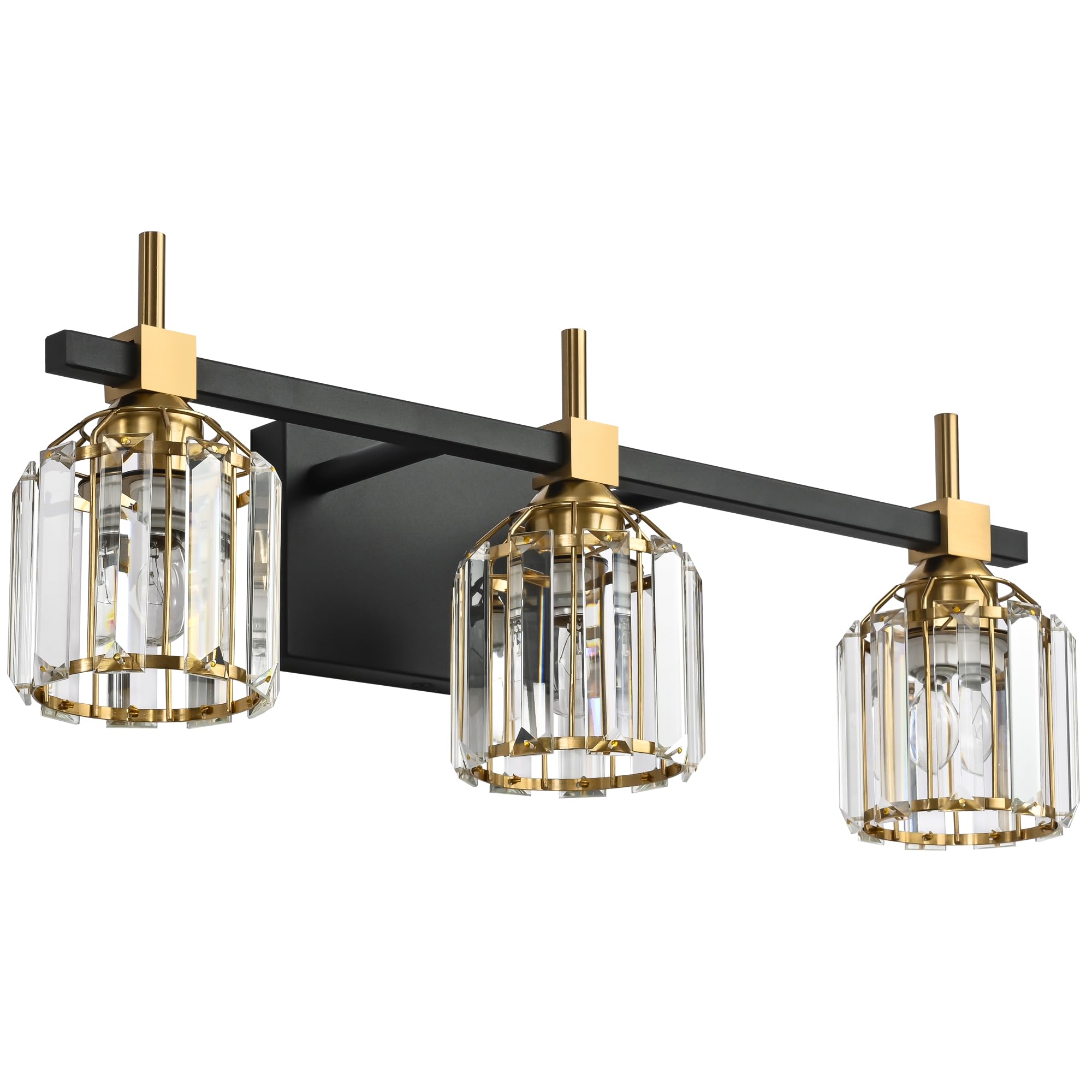 SOLFART Crystal Bathroom Light Fixtures 3 Light Bathroom Vanity Light Over Mirror Vanity Light Fixture Bathroom Lighting 3T