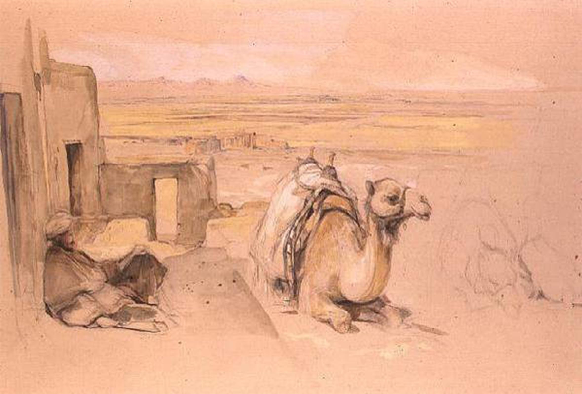 Artxlxxbn No Frame Famous Prints Artwork Pictures Poster Painting Art Camel West Thebes By John Frederick Lewis Artwork Landscape Pictures For Home Decor 60X90cm