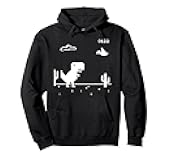 Dino T-Rex Dinosaur Pixel Game No Internet offline Women Men Pullover Hoodie