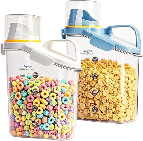 Miniatura 7 de Besmall Contenedores de almacenamiento de cereales, recipientes herméticos grandes de almacenamiento de alimentos secos con boquilla de vertido,