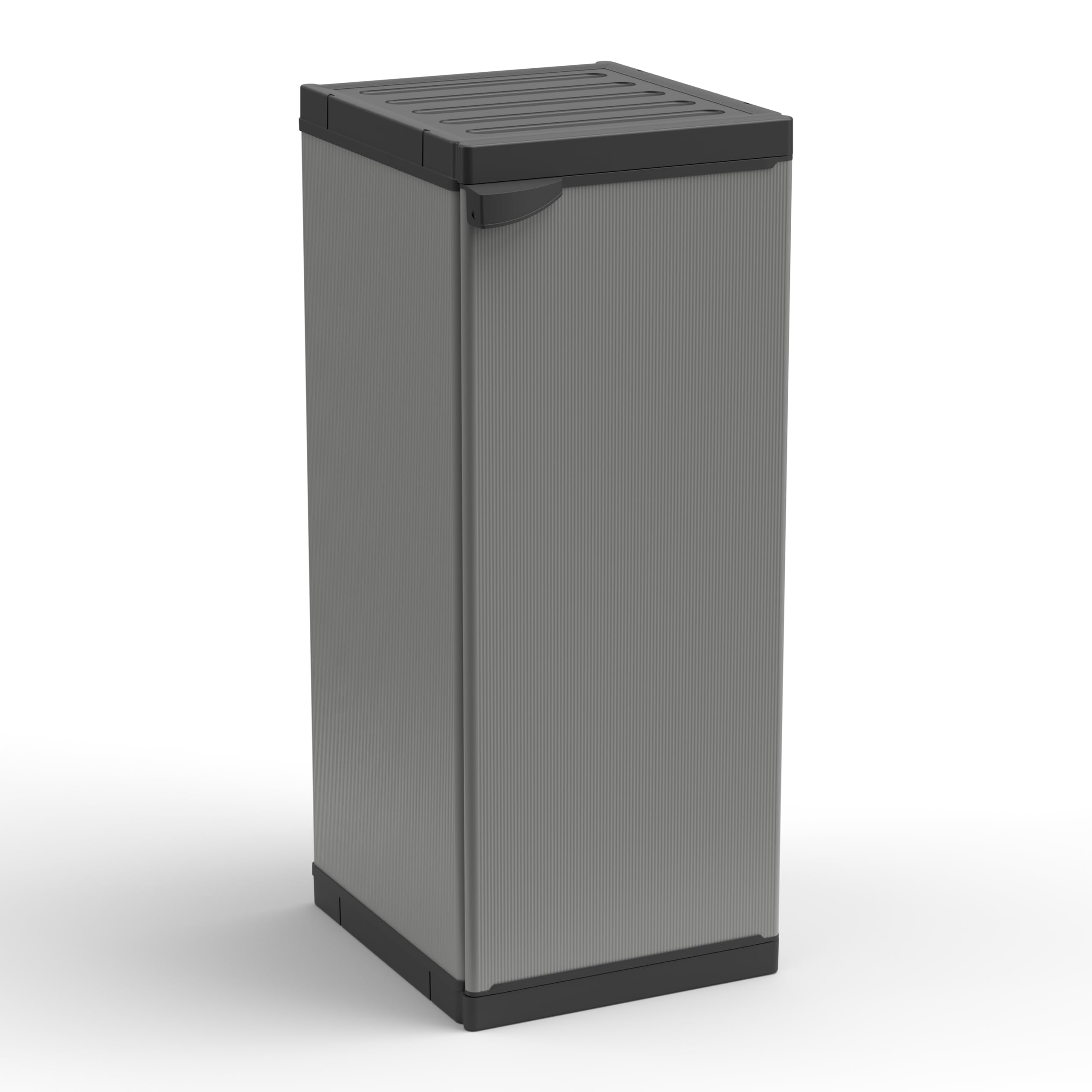 Adventa Armoire résine PVC PP 1 porte 1 étagère 34x40x85 cm Gris Noir 4 unités
