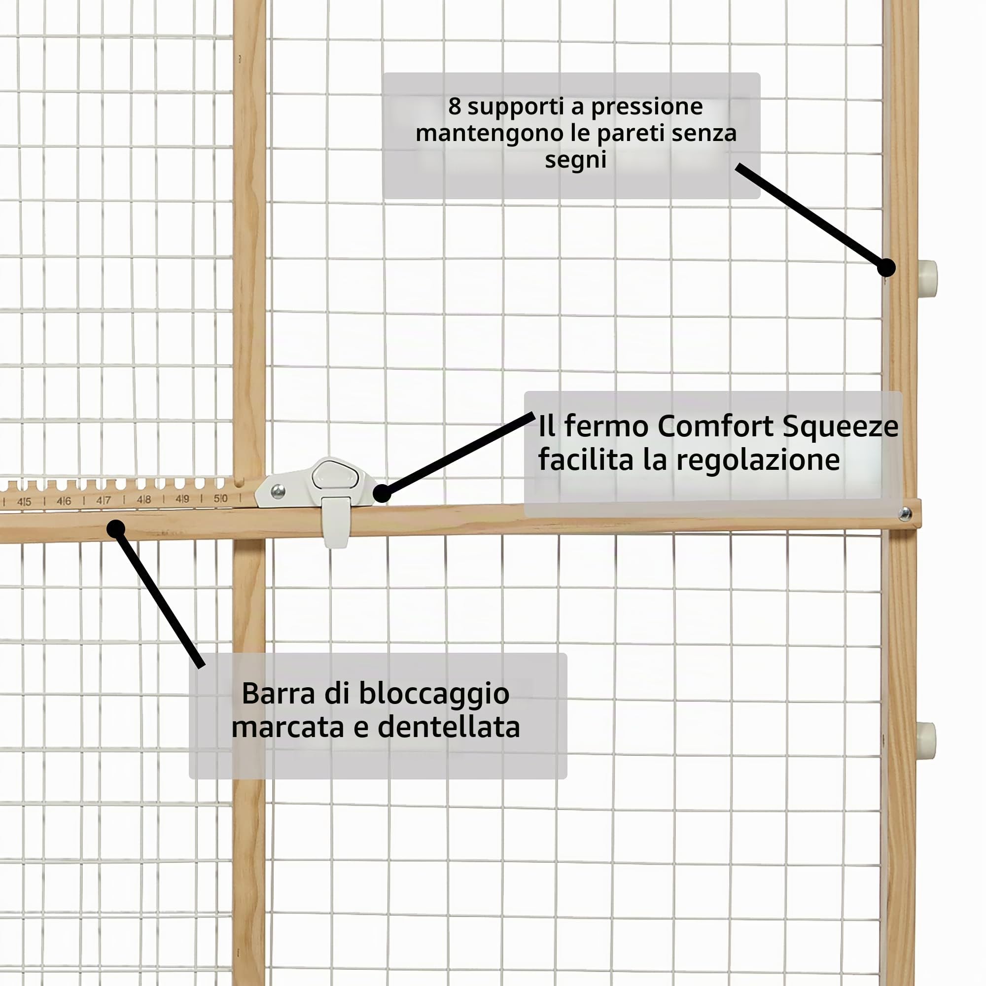 MidWest Homes for Pets - Cancello di sicurezza per animali domestici, si espande da 73,6 a 127 cm di larghezza, 111,7 cm di altezza, in legno, filo verniciato a polvere