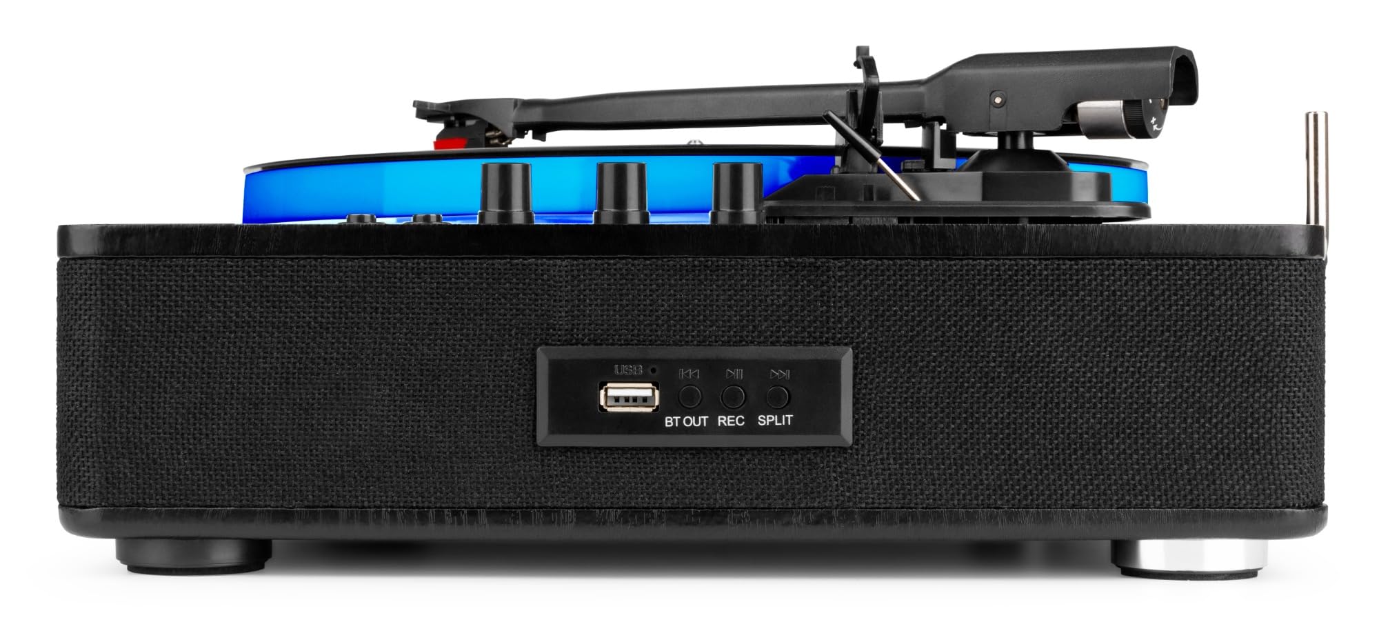 Fenton RP162LED - Platino Bluetooth con LED e altoparlanti, 33/45/78 giri, trasmettitore Bluetooth