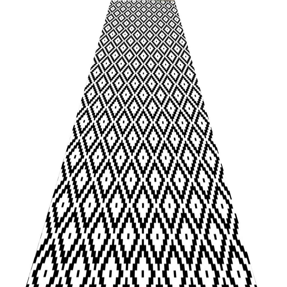 Tapis de passage d'allée géométrique en polyester antifouling 1.2x1.6m