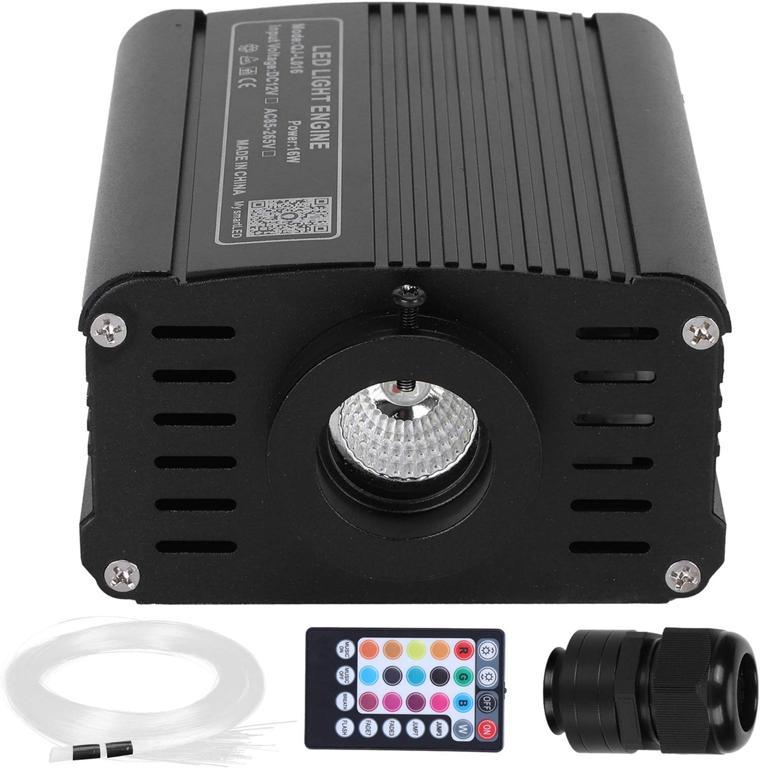 XiuganpoFiber Optic Light, Adjustable Brightness DC12V 16W RGBW Fiber Light, for Decorating Home