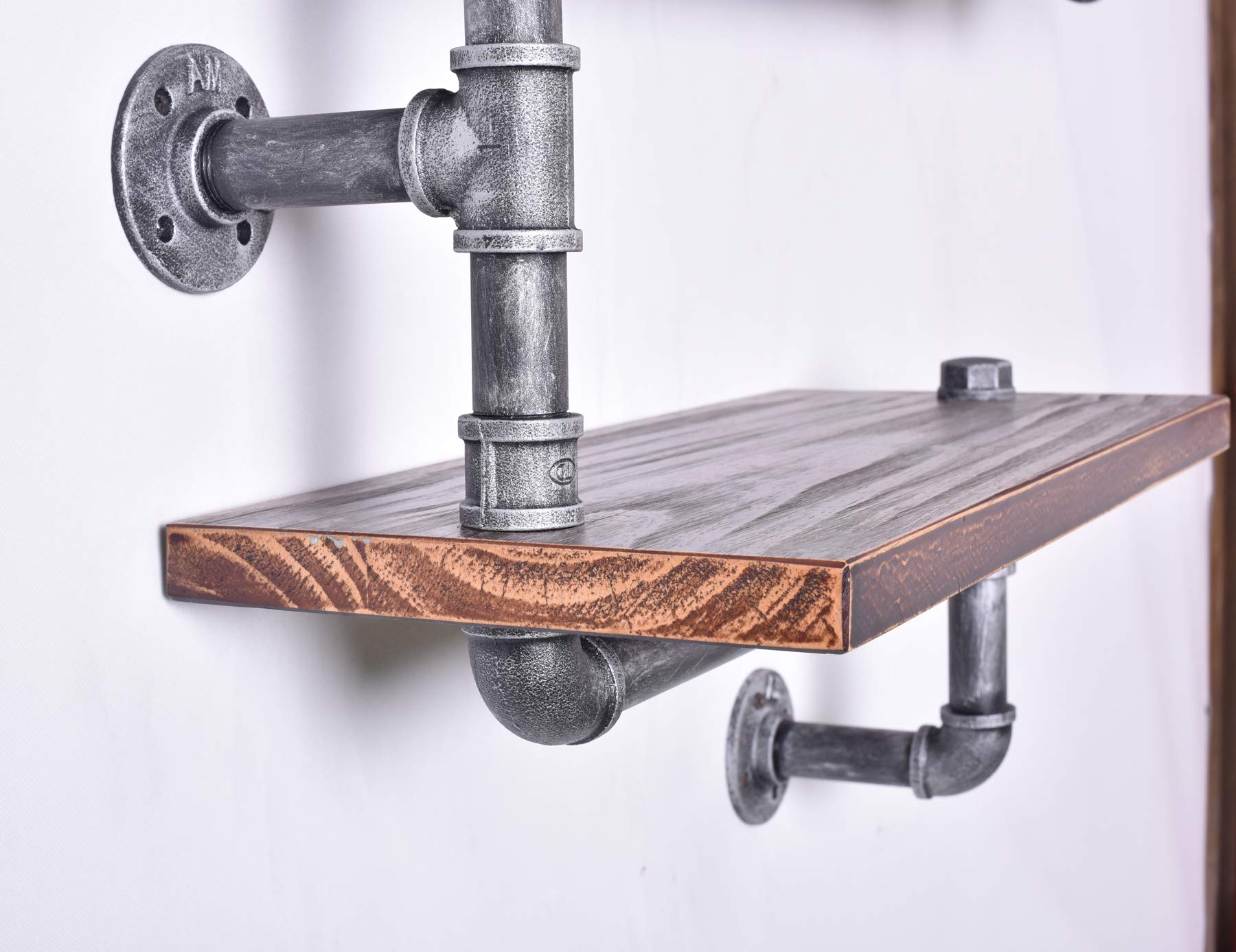 Buy Topower 3Tier Industrial Pipe Shelving Bookshelf,Rustic Wood