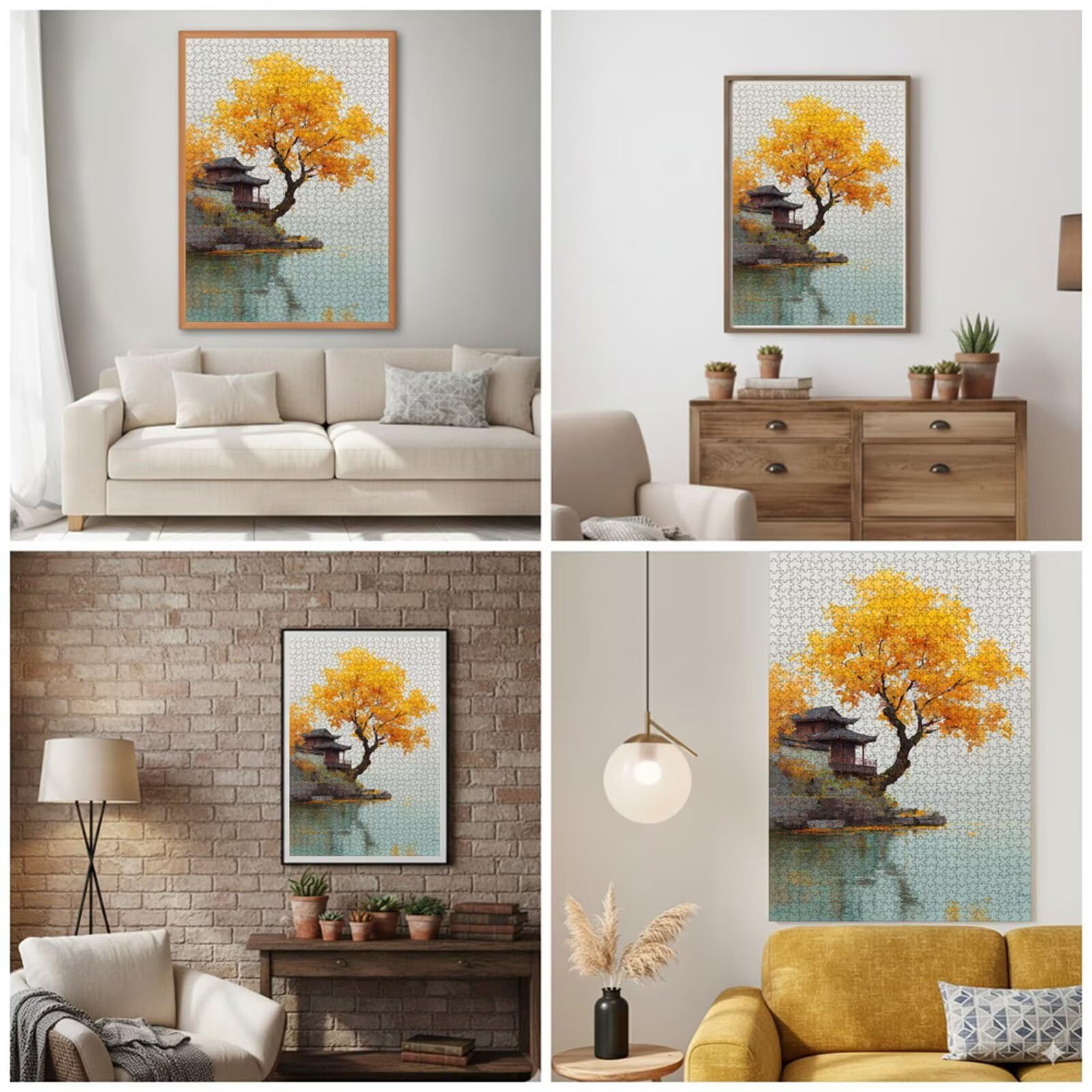 Puzzle 1500 Piezas Adultos Otoño & Árbol, Rompecabezas con Letras Traseras y Póster, Pasatiempo Antiestrés, Decoración de Pared, Regalo Decorar Mujer Hombre 87 x 57 cm (14 Años +) P3#1143