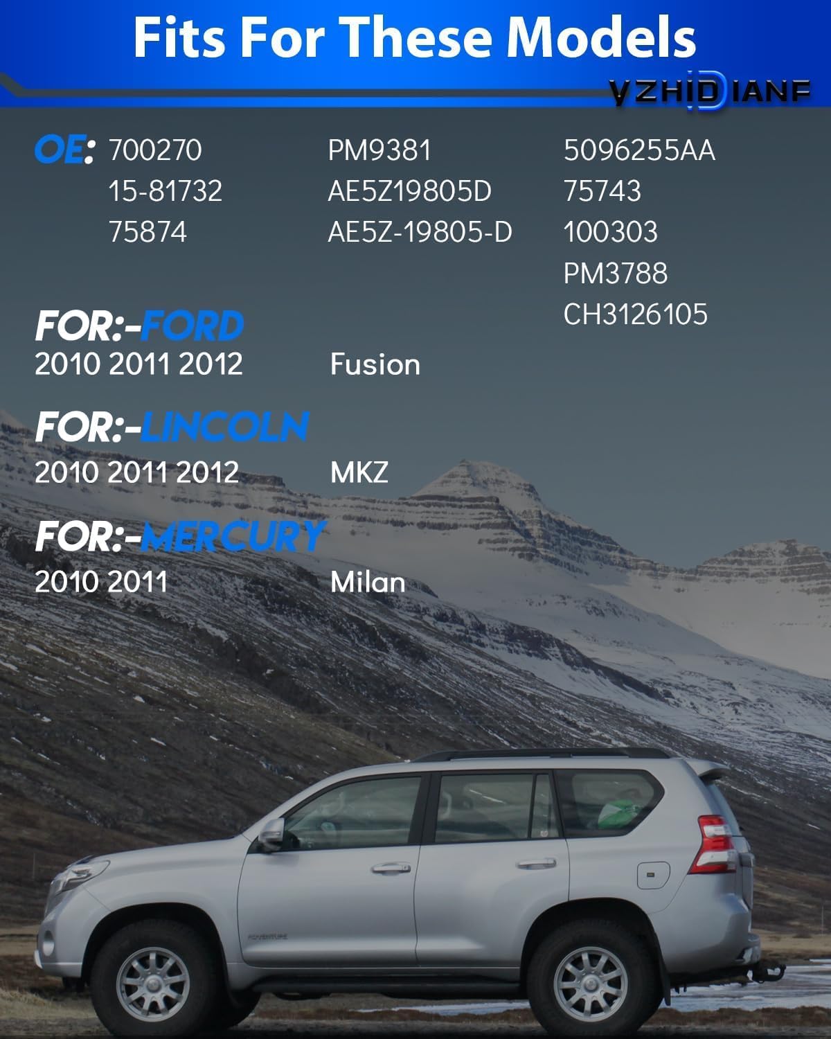 for:-Ford Fusion HVAC Heater Blower Motor for:-Ford Fusion 2010 2011 2012, for:-Lincoln MKZ 2010 2011 2012 10 11 12, for:-Mercury Milan 2010 2011, 700270, 75874, 15-81732, PM9381 700270 Front HVAC Blower Motor