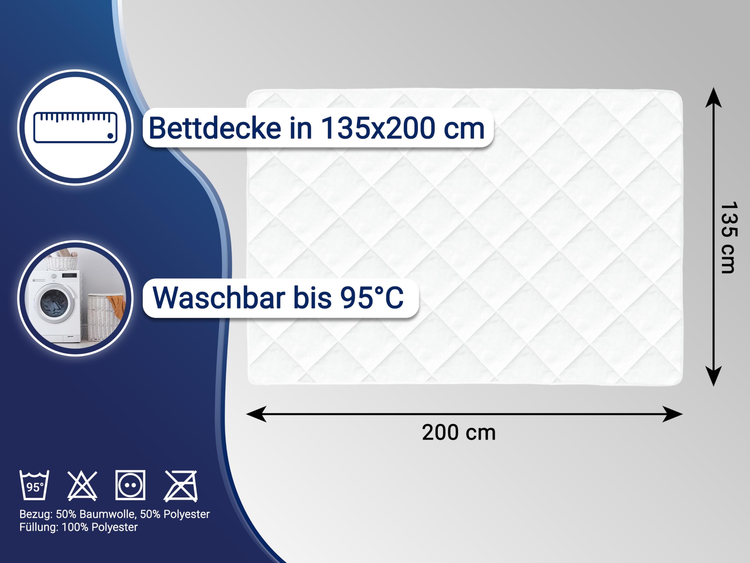ZOLLNER 5er Set Sommerbettdecke in 135x200 cm – Ultra leichte Einziehdecke - Wärmeklasse 2 - mit Rautensteppung - Füllung aus Polyester - waschbar bis 95°C - Hotelqualität - Oeko Tex® Zertifiziert