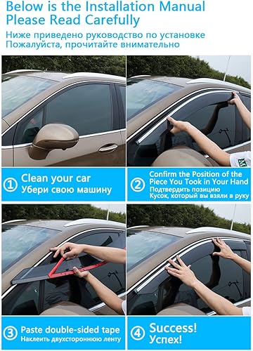 Miniatura 4 de Protector de lluvia de coche para Kia para Picanto para mañana 2005-2017 Auto negro tintado coche lateral ventana protectora toldos refugios puerta