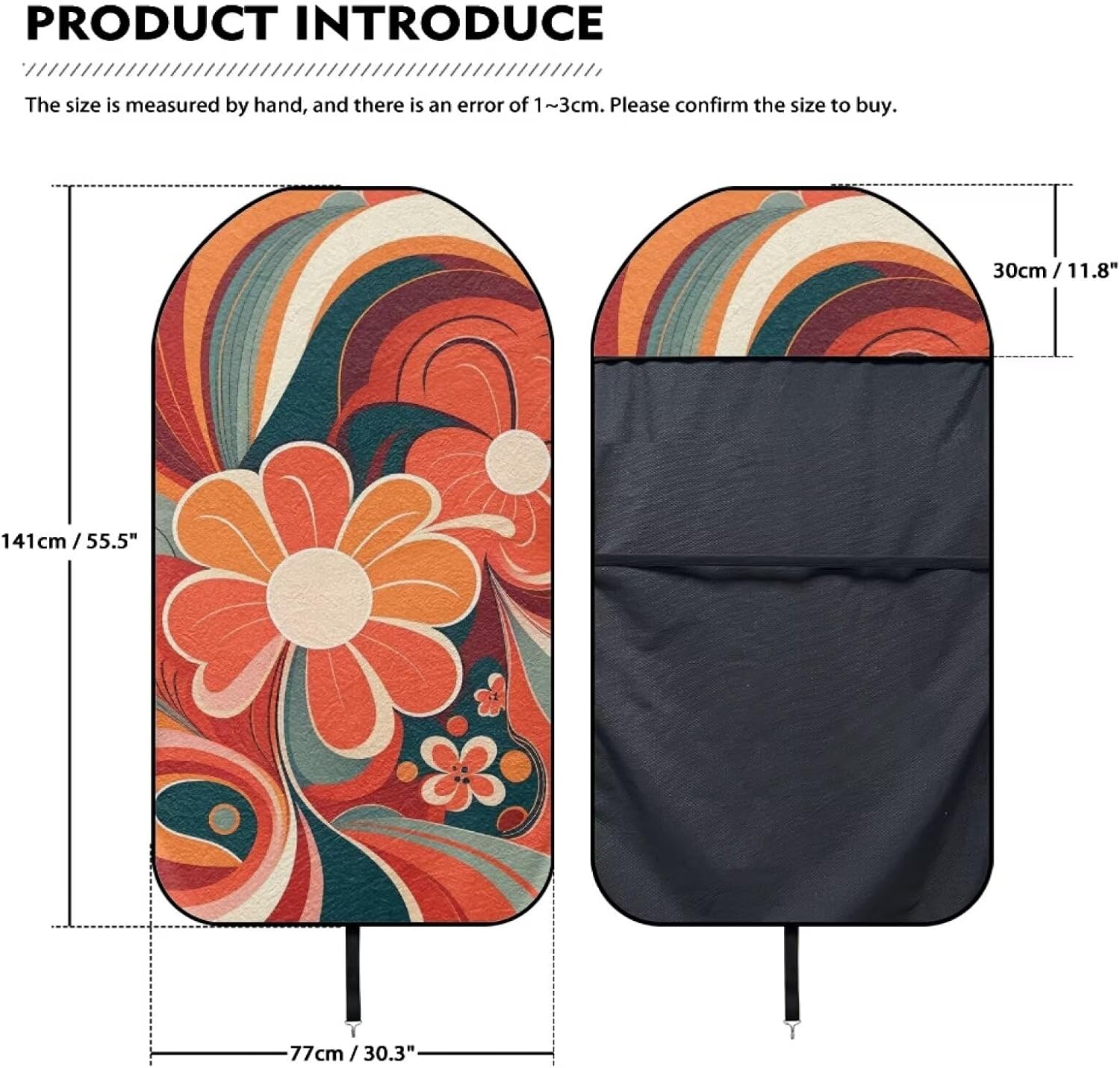 Modysero Waterproof Sports Car Seat Covers Breathable Universal Car Seat Towel for Women Vintage 60S Hippie Style Car Seat Cover Easy Install Washable Automotive Seat Protector After Swimming Surfing