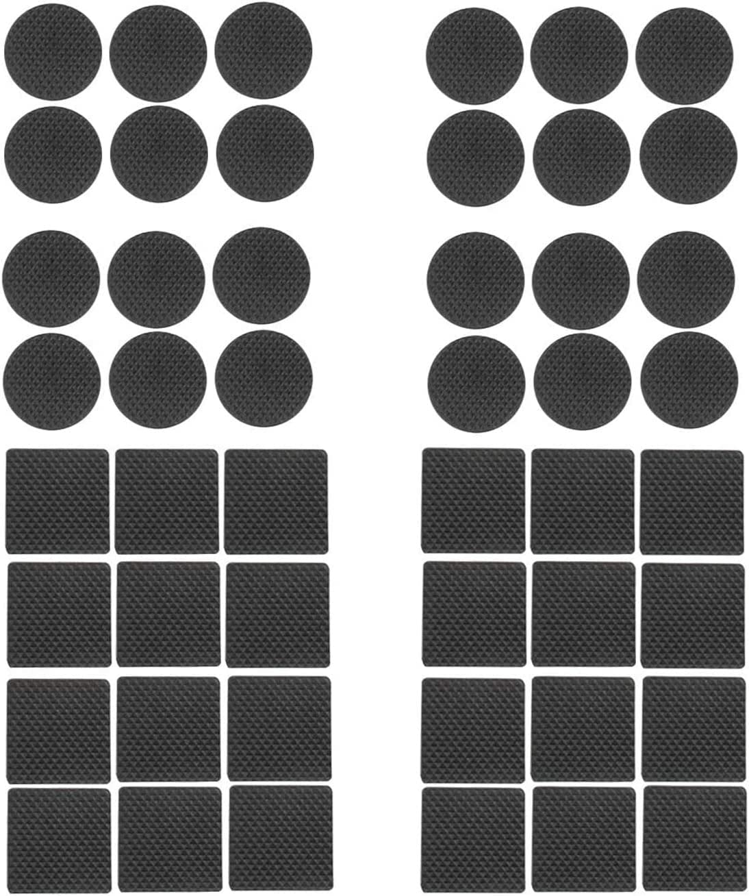 JZSFelt Furniture Pads 48 Pcs Non Slip Furniture Pads,Self Adhesive Felt Chair Pads, Anti Scratch Floor Protectors for Chair Legs and Hardwoods Floors,Self Adhesive Rubber Protectors Black