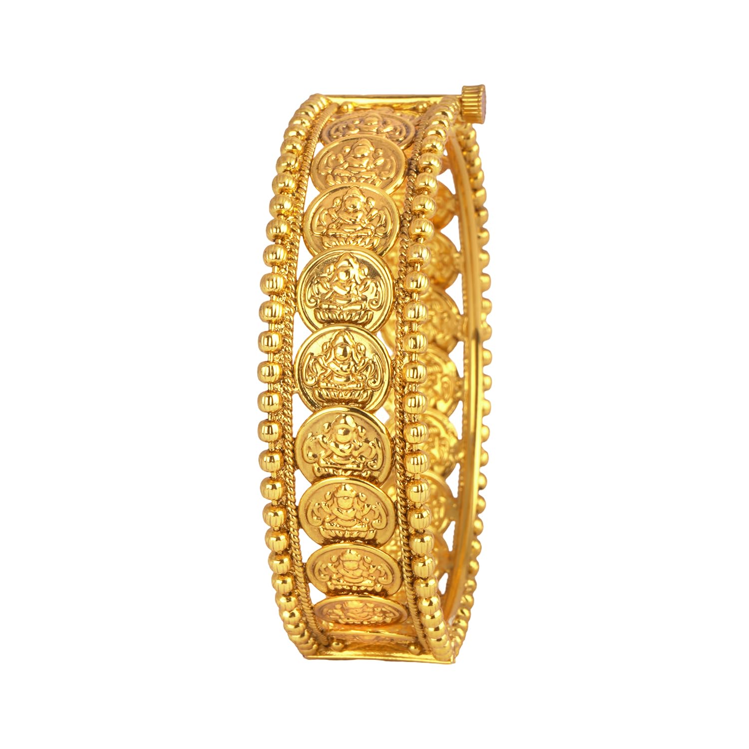 JFL - Jewellery for Less Traditional Antique Gold Plated Laxmi Devi Coin Temple Openable Kada Women and Girls (B0D2HRQG17) Amazon Price History, Amazon Price Tracker