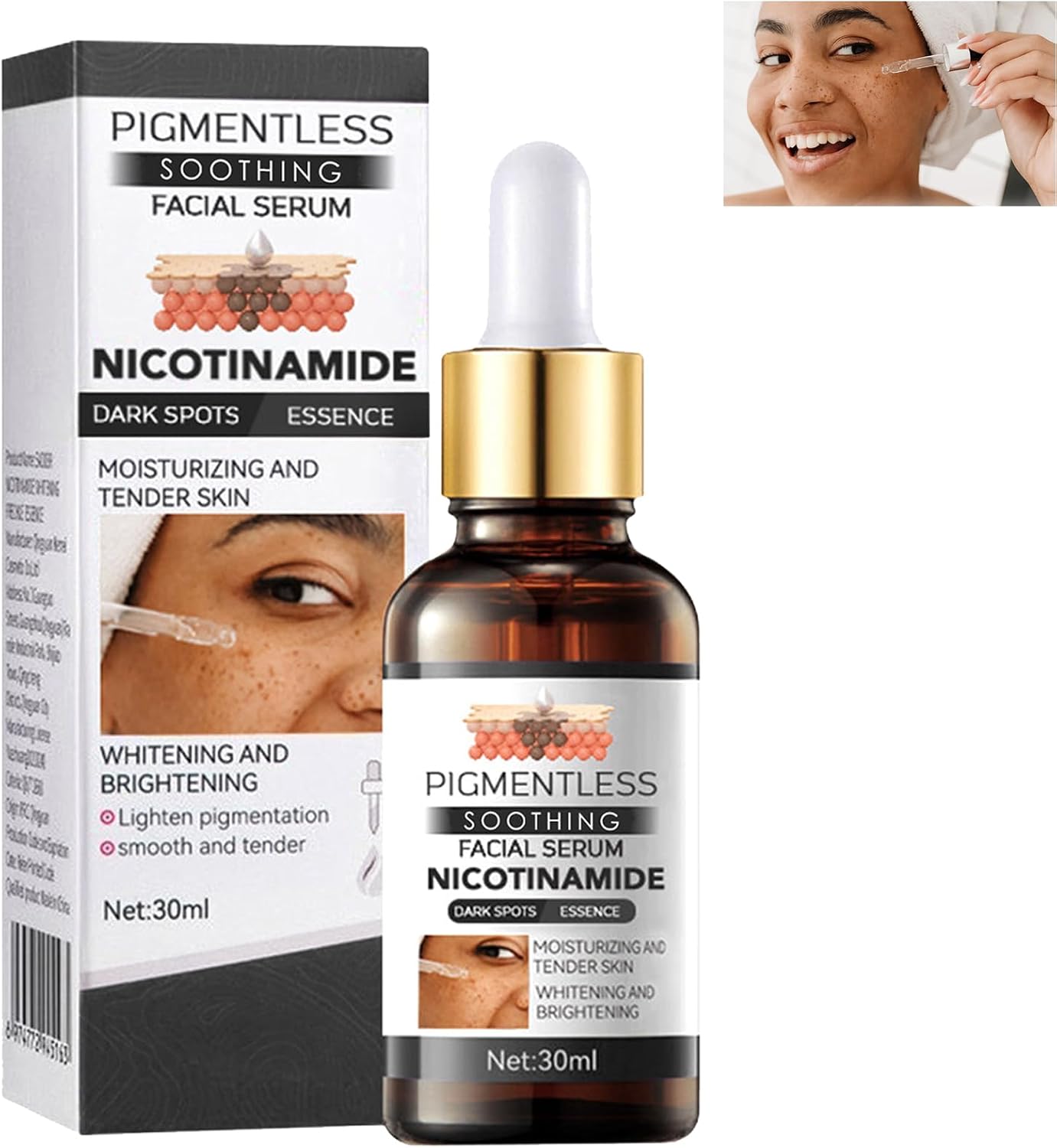 Fade Pigment Facial Serum,Whitening Freckle Serum,Remove Dark Spot Facial Serum,Fade Melanin Facial Serum,Melanin Correcting Skin Care Serum,Brighten Facial Serum,Pigment Care Serums,30ML