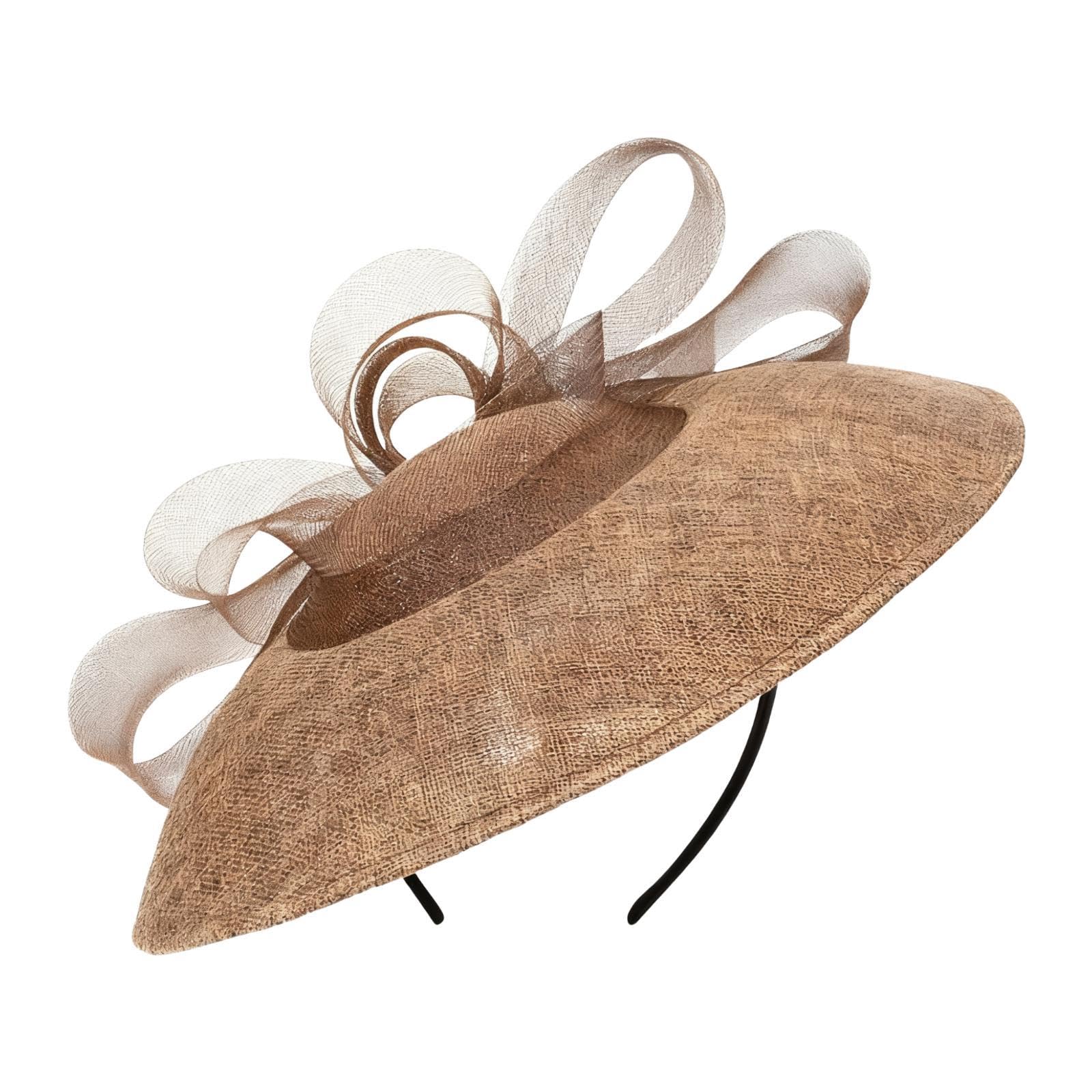Mini Cappello, Copricapo, Larga, Cappello, Copricapo per Spettacoli Teatrali, Donne, Ragazze, Signora, Marrone