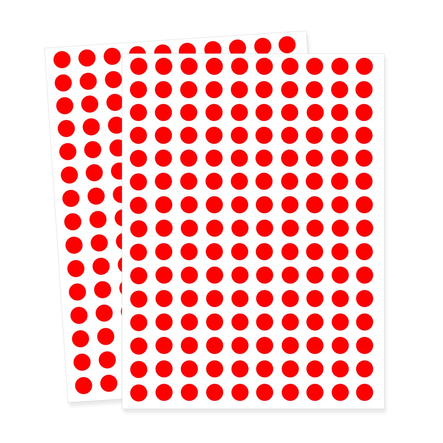 0.25 Inch Round Permanent Adhesive Color-Code Dot Stickers,Red,Pack of 1800