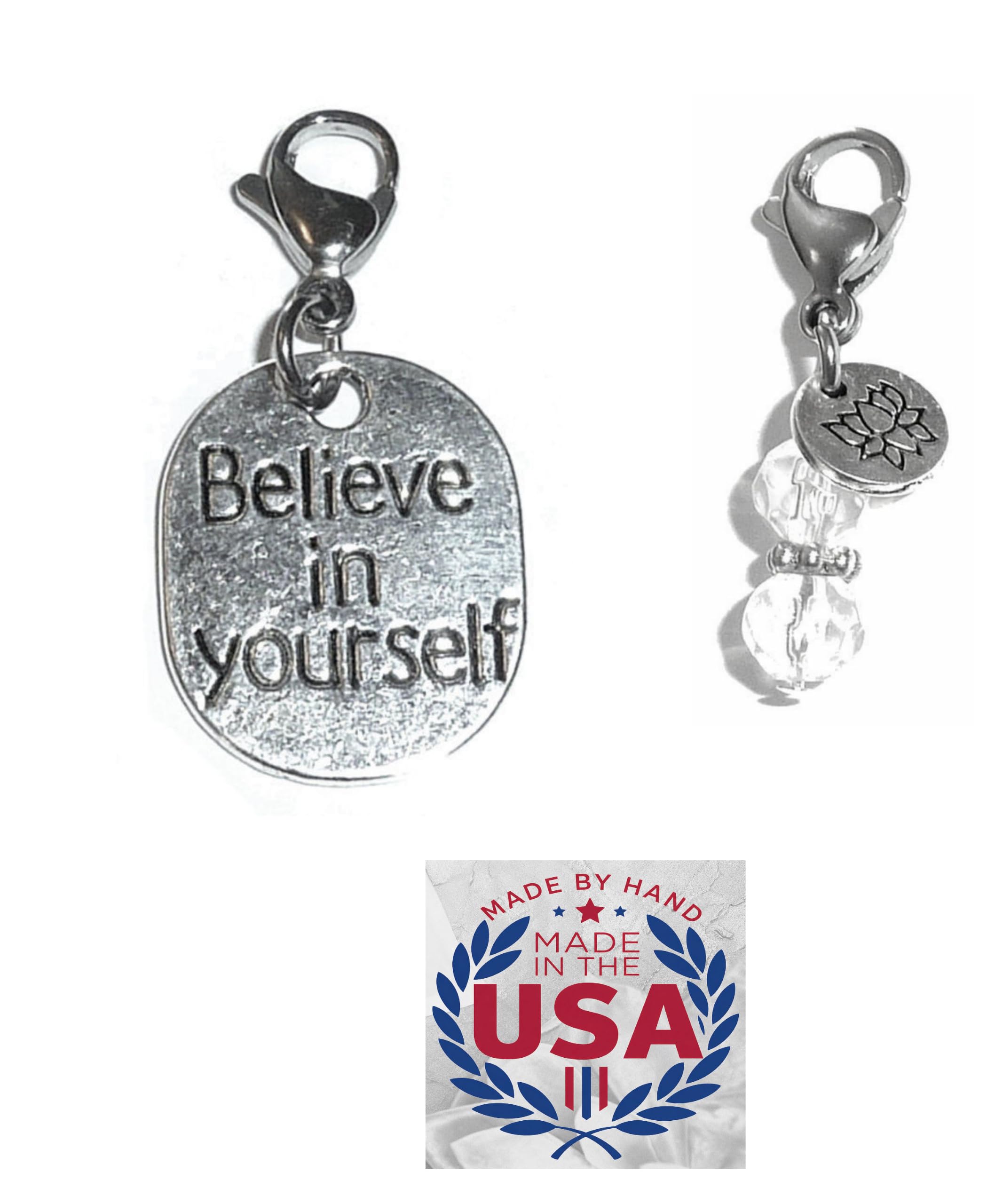 Hidden Hollow Beads Clip On Charm for Purse, Handbag, Keychain, Zipper Pull, Backpack, Jewelry Accessory, USA