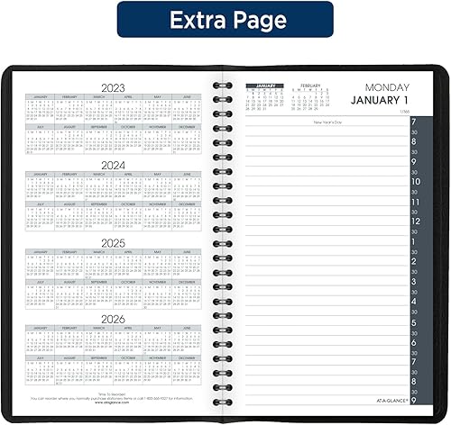 Miniatura 7 de AT-A-GLANCE Agenda diaria de citas 2024, 5 x 8 pulgadas, pequeña, color negro (702070524)