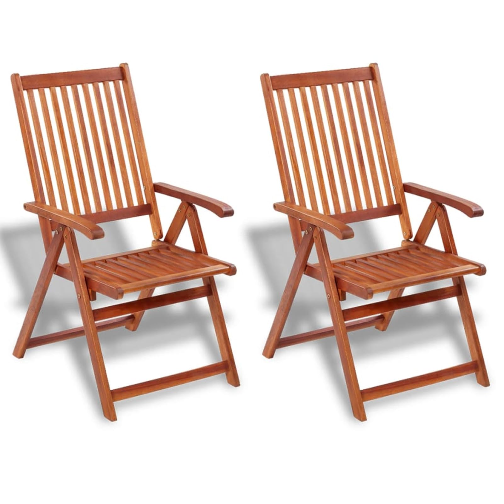 Camerina Sillas Plegables de jardín 2 uds sillas Jardin Exterior Silla terraza Exterior Sillon reclinable Jardin Silla de Jardin Madera Maciza Acacia marrón