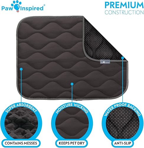 Miniatura 31 de Paw Inspired Alfombrillas acolchadas lavables para perros, almohadilla de 41 x 28 pulgadas, se adapta a perreras de 42 pulgadas, a prueba de fugas