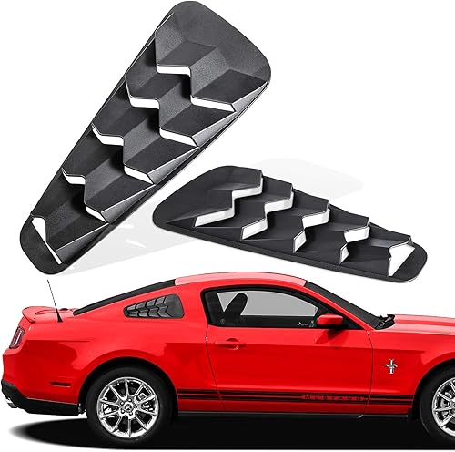Miniatura 3 de E-cowlboy Rejillas de ventana trasera y lateral para Ford Mustang 2005 2006 2007 2008 2009 2010 2011 2012 2013 2014 cubierta para parabrisas de