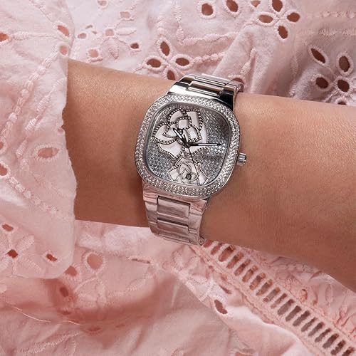 Miniatura 7 de GUESS Reloj para mujer de 1.260 in - Correa de tono plateado con esfera plateada, Tono plateado, Moderno