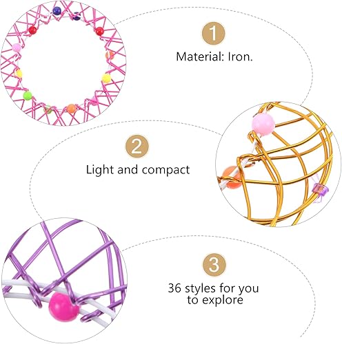 Miniatura 3 de 8 piezas giratorio variable hecho a mano anillo de palma educativo arte flexible adornos de cumpleaños favores de hierro juguetes aleatorios