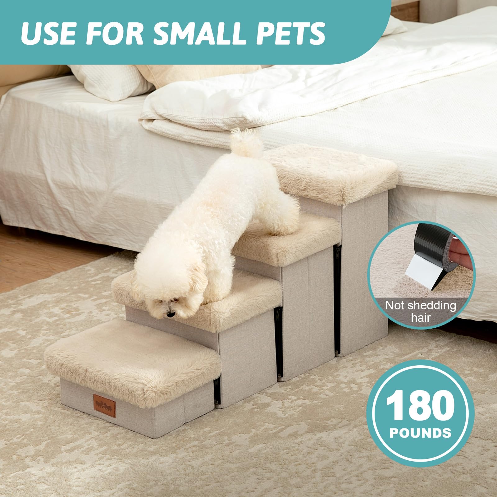 Escalera Para Perros Con Almacenamiento - Plegable Y Antideslizante
