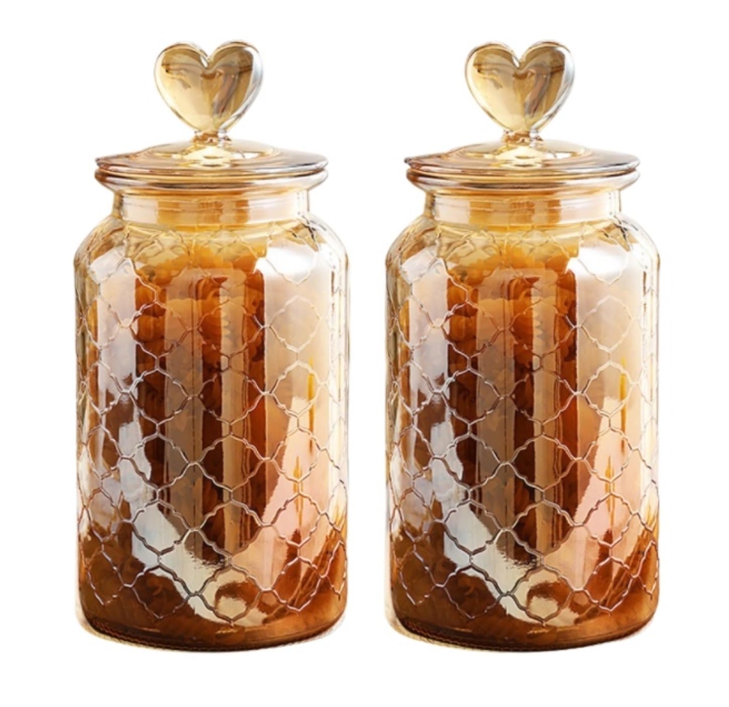 AMULONG Sweet Jars Apothecary 2 Packs Glass Storage Jar With Airtight Lids Decorative Kitchen Canister Jars for Crafting