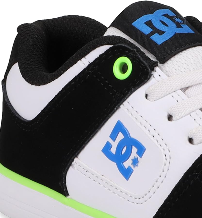 DC Shoes Scarpa da skate unisex per bambini, nero/bianco/verde acqua, 1.5 Little Kid