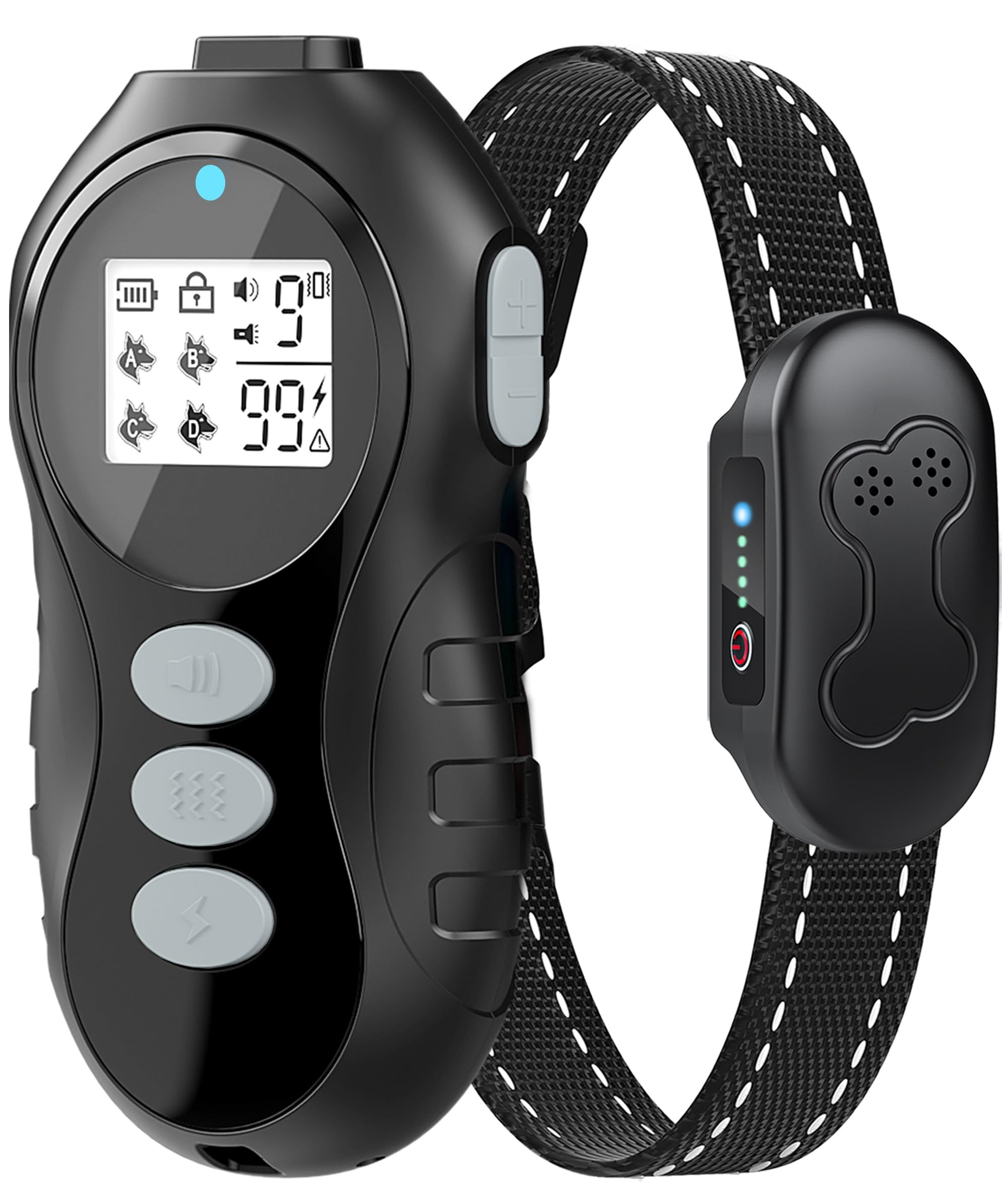 Dog Shock Collar with Remote Control for Dogs 10–120lbs, IPX7 Waterproof Dog Training Collar with Security Lock, 4 Safe Training Modes, Rechargeable Long Battery Life for Small Medium Large Dogs Bk - 1