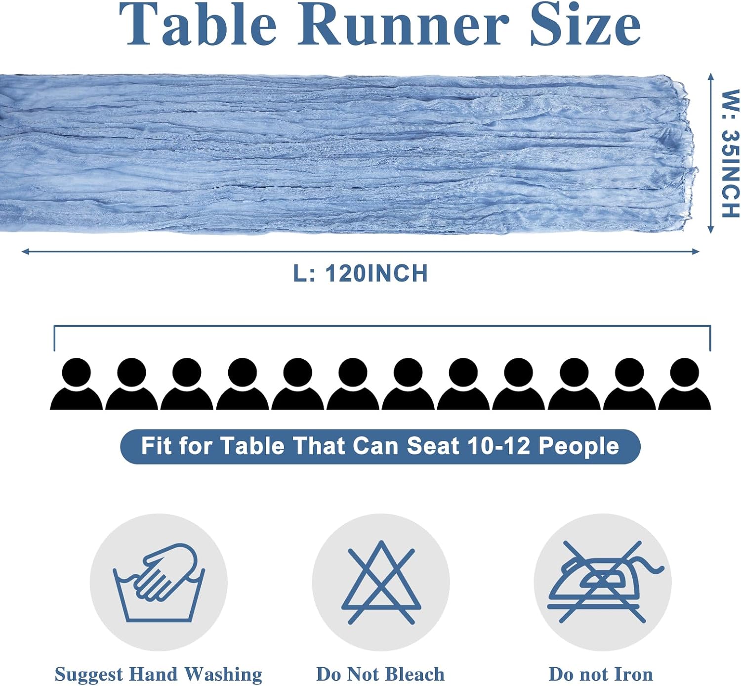 XSEINO 2 Pieces 10FT Sage Green and Dusty Blue Cheesecloth Table Runner Boho Gauze Fabric Table Runner Rustic Sheer Runner for Wedding Birthday Baby Shower Party Boho Table Decoration