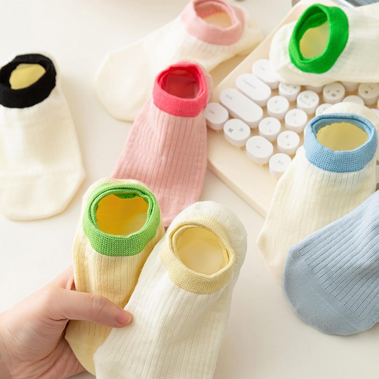 Womens Cute No Show Socks 4/5/6/7/8 Pairs - Aesthetic Non Slip Invisible Low Cut for Flats Loafers Breathable Soft - Image 7