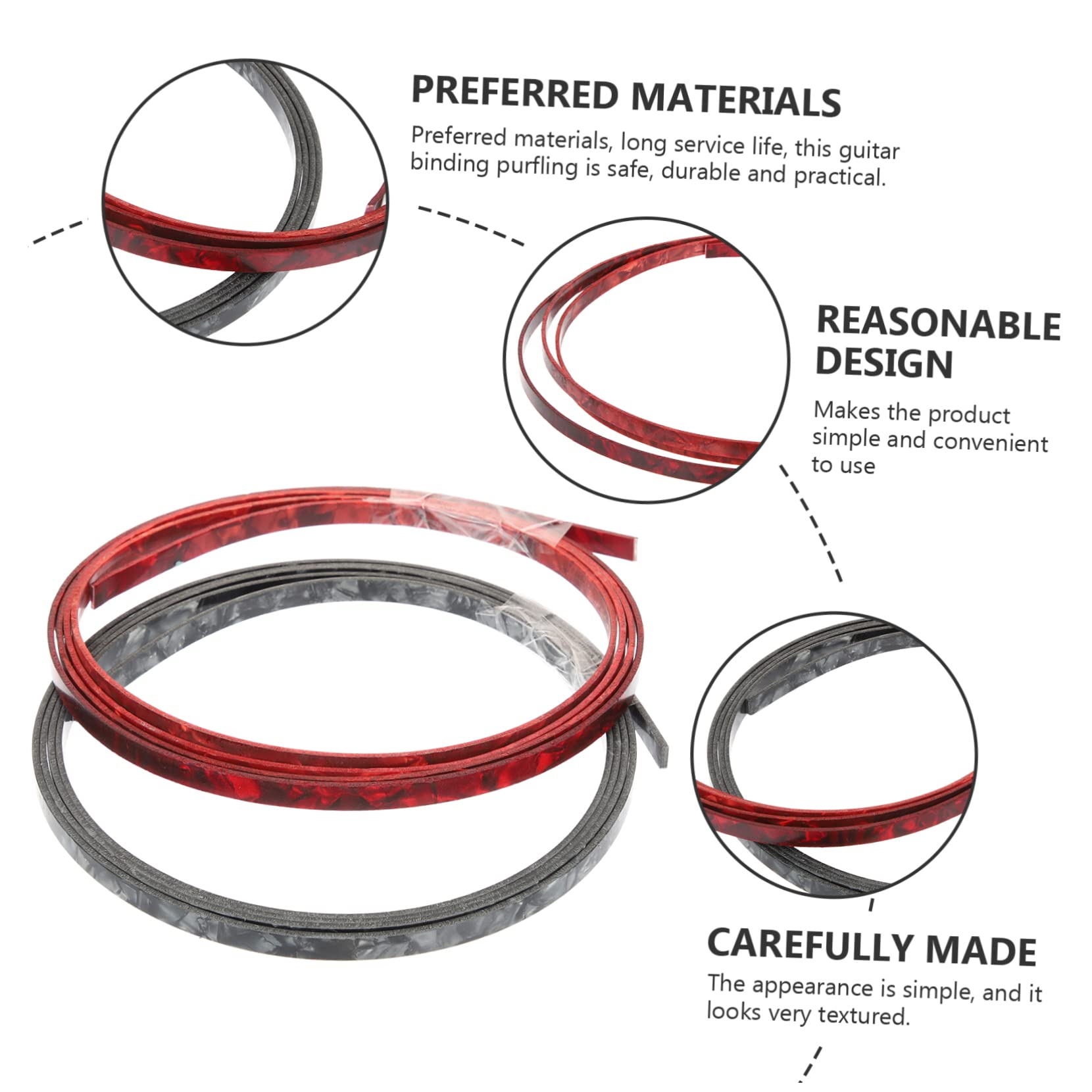 BESPORTBLE Acoustic Guitar Binding Purfling Strips Diy Guitar Repair Parts Decorative Strips