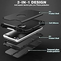 Vista 8 de IDweel Funda para iPod Touch de 7ª generación con 2 protectores de pantalla, híbrida 3 en 1, a prueba de golpes, delgada, resistente, carcasa