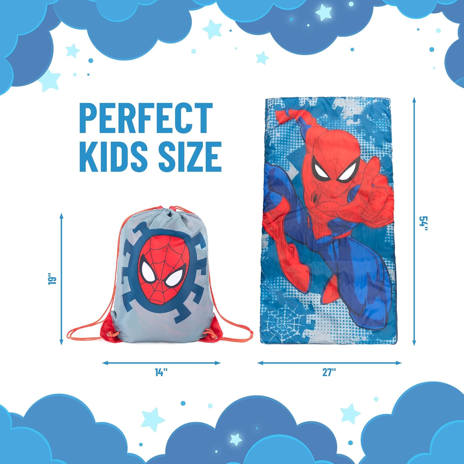 Jay Franco Marvel Spiderman Spidey Dots Slumber Sack - Cozy & Warm Kids Lightweight Slumber Bag/Sleeping Bag