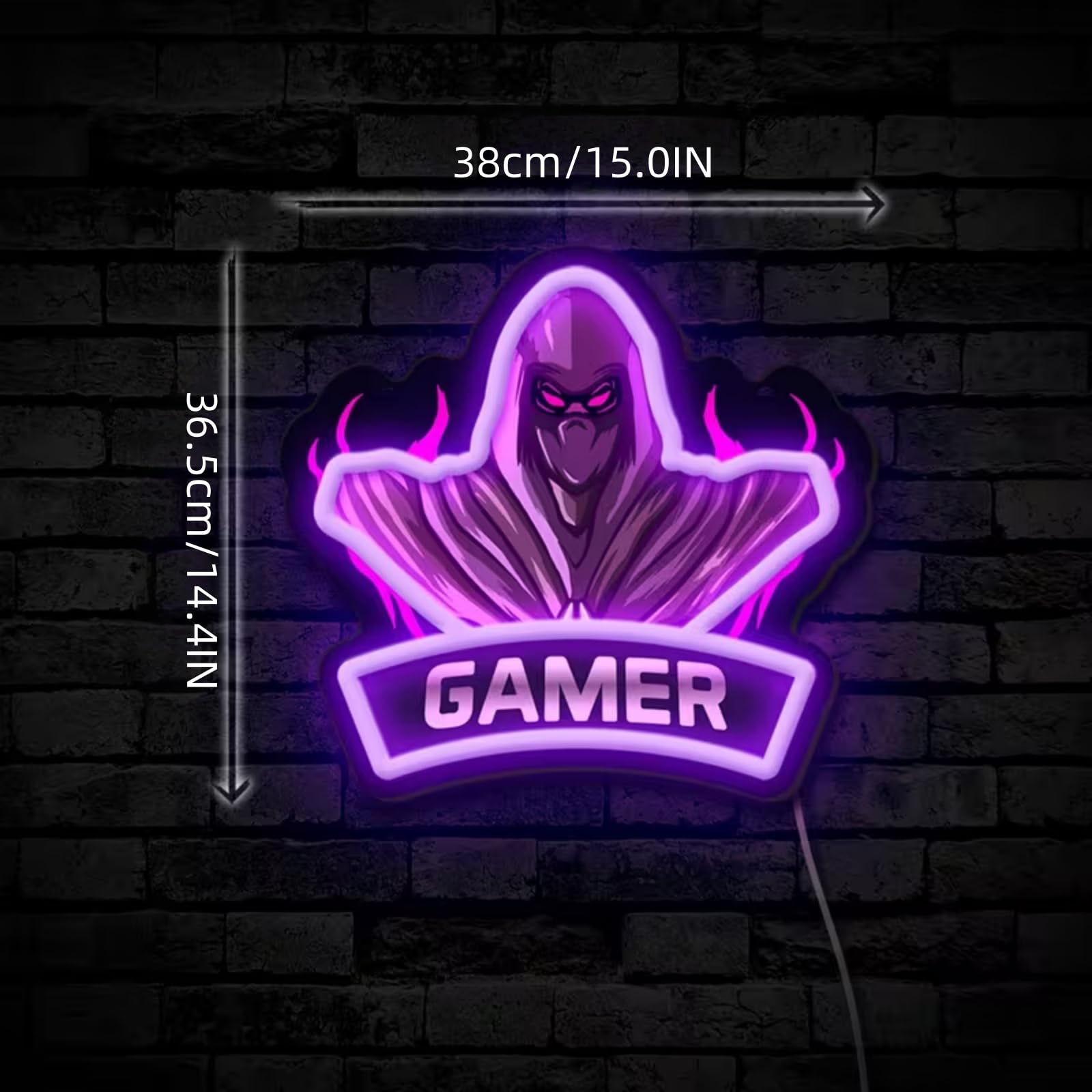 Gamer UV impression LED néon signe acrylique éclairer Art décor mural pour homme grotte garage bar magasins chambre chambre fête maison vacances alimentation USB