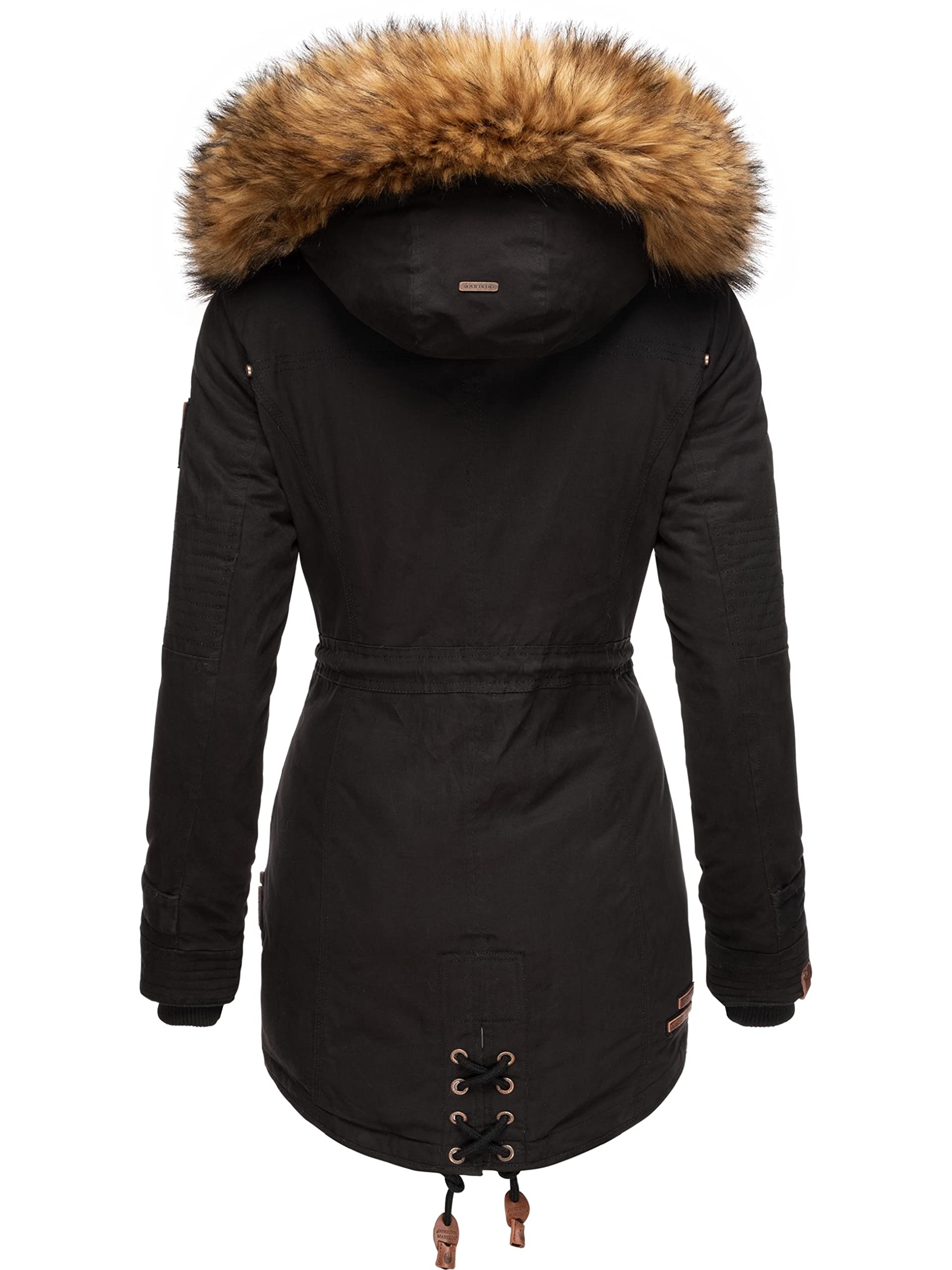 MARIKOO Caldo parka invernale da donna con pelliccia sintetica rimovibile La Viva Prc XS-XXL