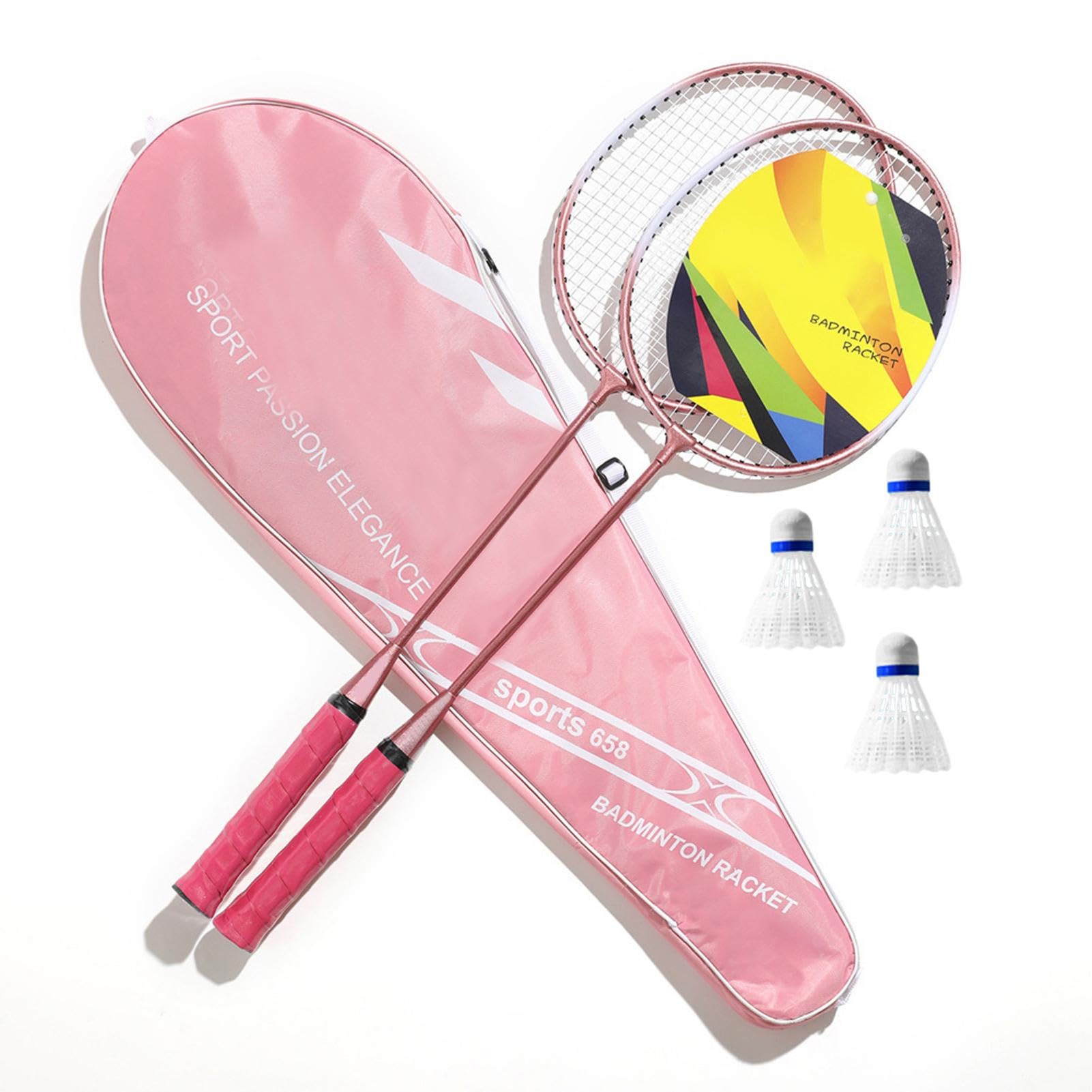 Set Raquettes Badminton Léger – Adulte Avec Poignée Antidérapante, Cadre Renforcé, Taille 65x20x0,9 Cm