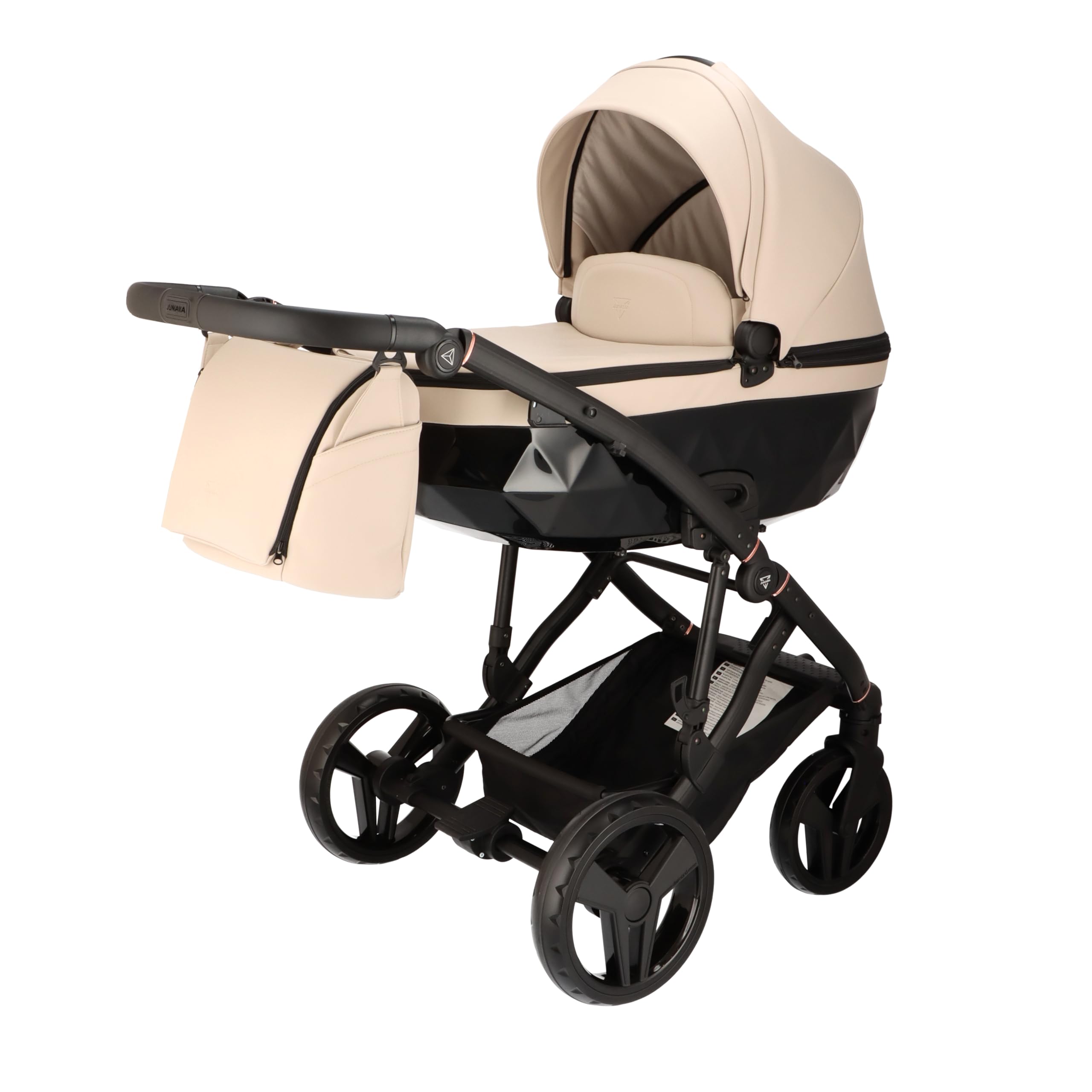 Junama Kinderwagen Diamond Classic 02 Beige - 2in1 3in1 4in1 + Sonnenschirm (4 in 1 mit ISOFIX Basis)