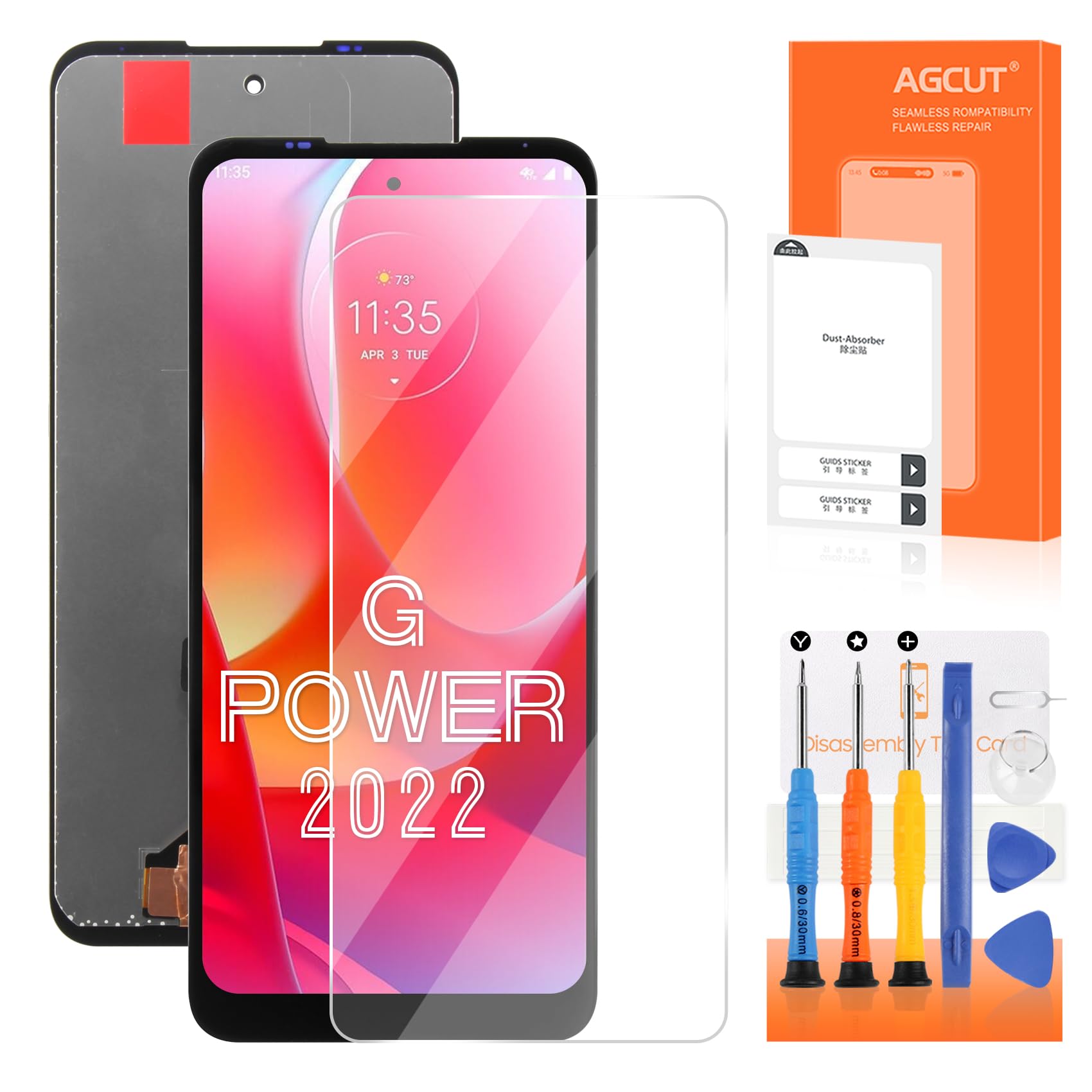 AGCUT for Moto G Power 2022 Screen Replacement for Moto G Power 2022 LCD Display XT2165 XT2165-5 LCD Digitizer Touch Screen Assembly Repair Parts