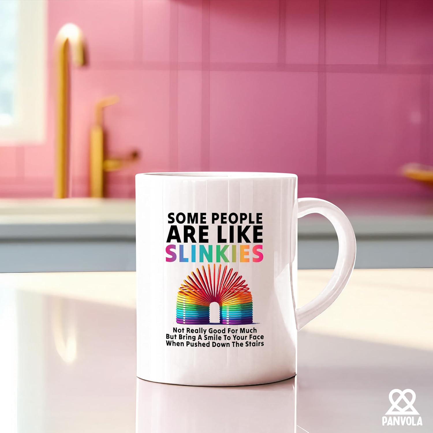 Panvola Some People Are Like Slinkies Sarcastic Gifts To Coworkers Friends Classmates Cool Person Gifts Sarcasm Ceramic Mug 11 oz White - Image 4