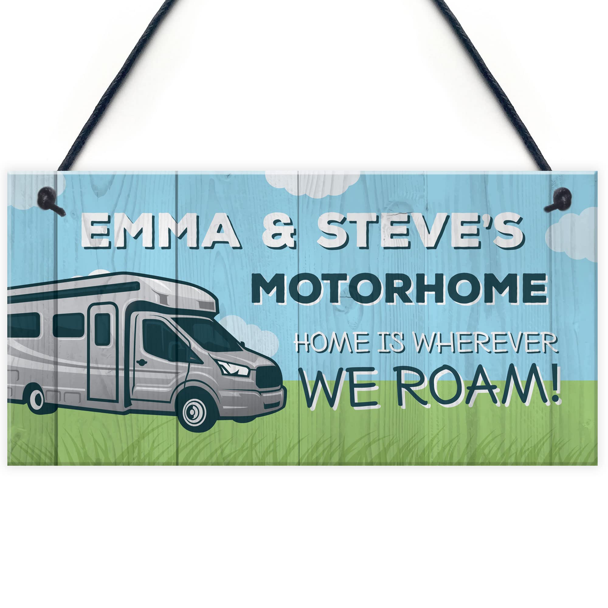 Red Ocean Multicoloured Motorhome Sign Caravan Campervan Accessories Sign Personalised Couple Gift