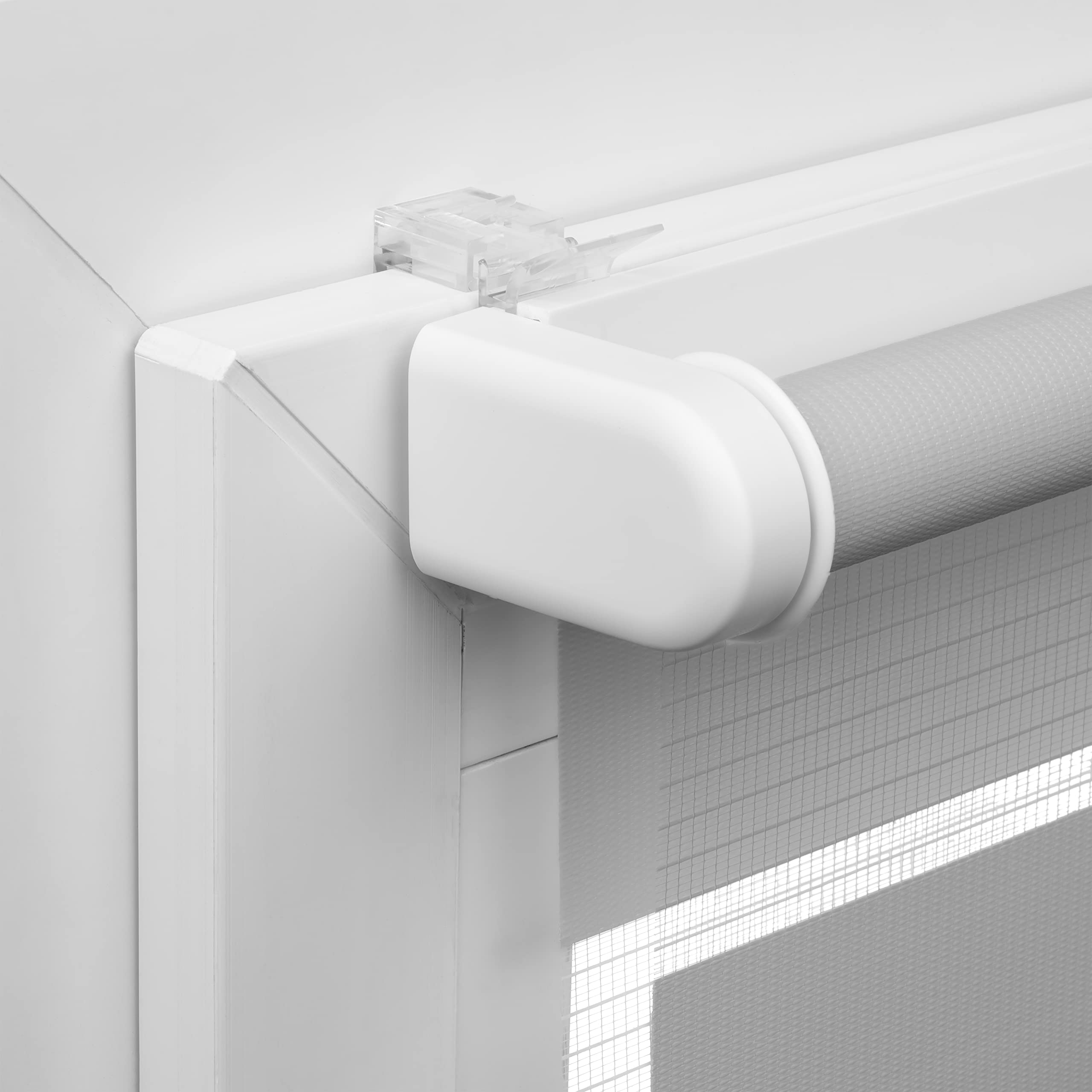 Ventanara® Doppelrollo schnurlos ohne Bohren Klemmfix Fenster Duo Rollo inklusive Montagematerial (hellgrau, 120 x 150 cm)